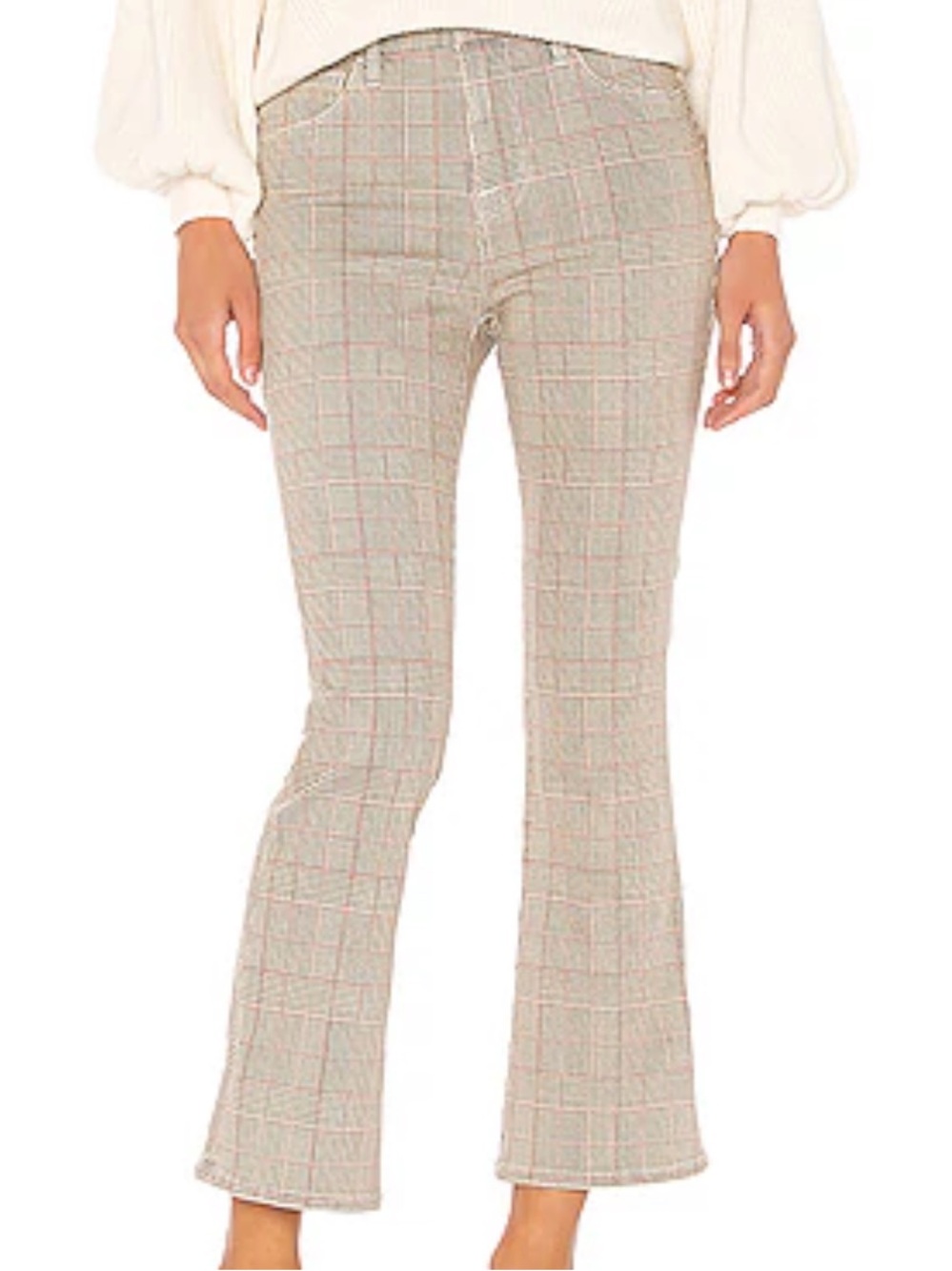 •Frame• plaid le crop mini boot pants